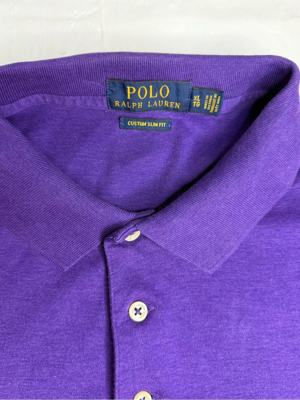 Polo Ralph Lauren Polo Shirt XL Purple Custom Slim Fit Short Sleeve - Picture 2 of 5
